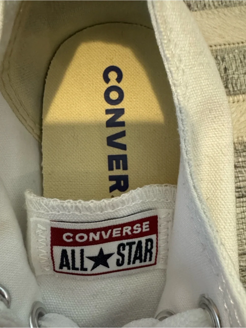 Converse White Low-Top Sneakers with Red Trim